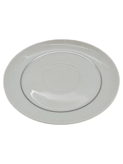 Thomas Germany Untertasse Unterteller Porzellan Weiß Silberrand 15 cm