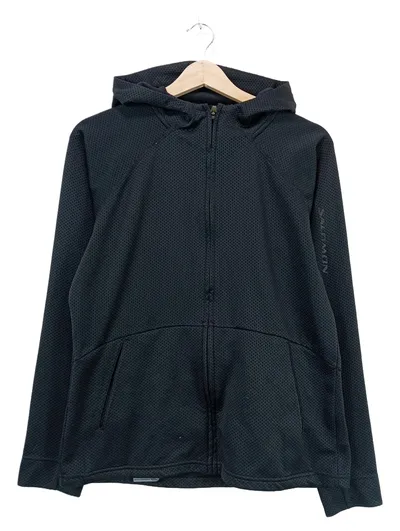 Salomon Trainingsjacke Sportjacke Damen Gr. 38 M Schwarz Kapuze