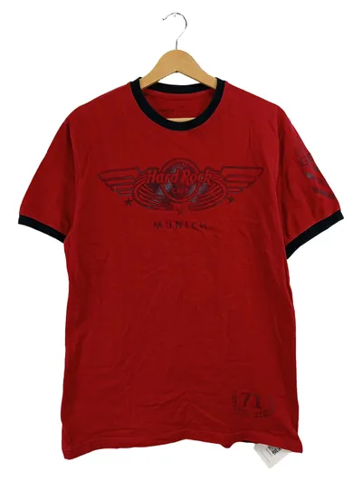 Hard Rock Cafe München T-Shirt Fanshirt Rot Gr. M Logo Casual