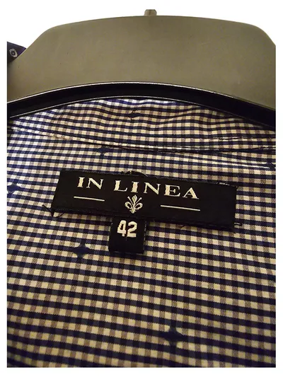 In Linea Hemdbluse Blau Gepunktet Langarm Casual Damen Gr. 42
