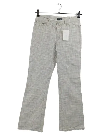 Mexx Stoffhose Damen Gr. 36 Beige Kariert Bootcut Baumwolle NEU