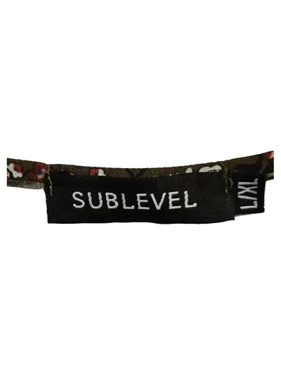 Sublevel Damen Freizeitkleid Grün Blumenmuster Gr. 42/44 V-Ausschnitt