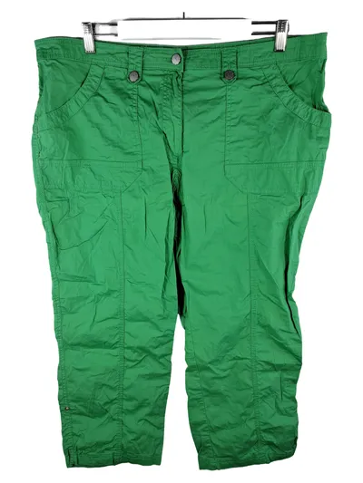 Ulla Popken Damen Cargohose Caprihose Grün Gr. 50 Casual Baumwolle