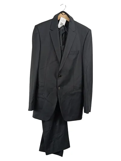 WILVORST Herren Anzug Sakko Hose Schwarz Gr. 52 Wolle Business