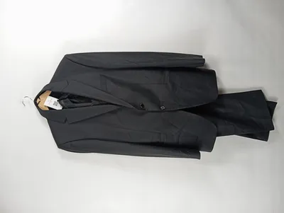 WILVORST Herren Anzug Sakko Hose Schwarz Gr. 52 Wolle Business