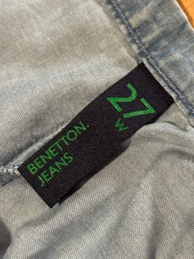 United Colors of Benetton Damen Jeans Wide Fit W27 36 S Blau Casual