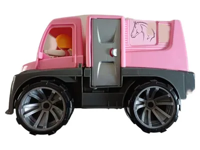 LENA Spielzeug LKW Pferdetransporter Rosa mit Figur 29cm