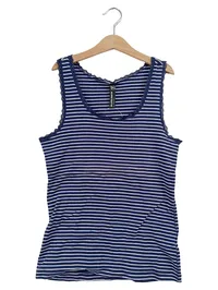 Blind Date Damen Unterhemd Top Blau Gestreift Maritim Spitze Gr. M 1