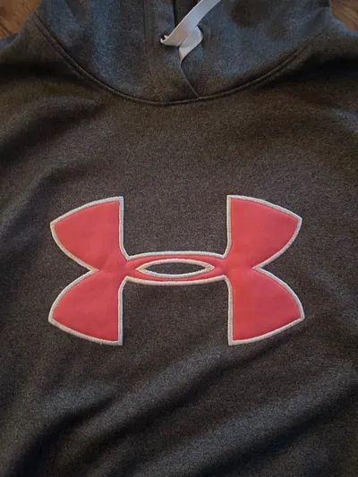 Under Armour Damen Hoodie Kapuzenpullover Gr. L Grau Pink Logo Fleece