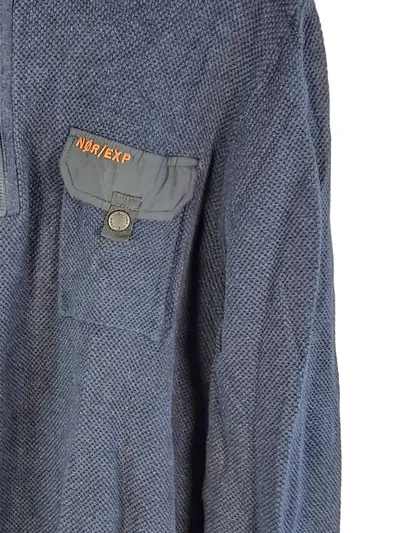 CASAMODA Herren Pullover Troyer Blau Gr. 52 XL Strukturmuster Reißverschluss
