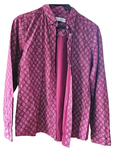 Charles Robertson Damen Hemdbluse Rot Blumenmuster Gr. 40 Baumwolle