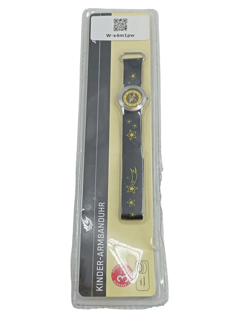 AURIOL Kinder Armbanduhr Schwarz Sterne Klettband Quarz 1