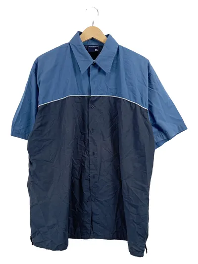 Fishbone Freizeithemd Herren Kurzarm Blau Gr. XL Casual Baumwolle