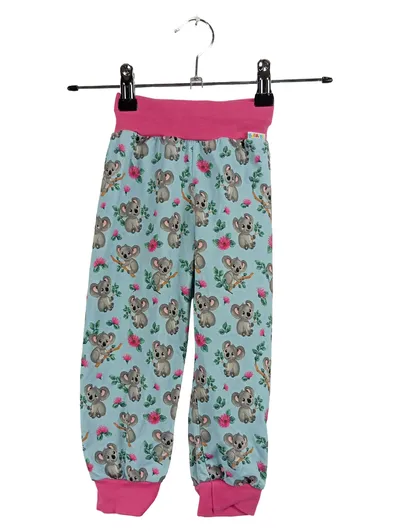 BABAUBA Kinder Jogginghose Koala Muster Gr. 86 Türkis Pink Baumwolle