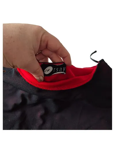 ORSAY Damen Unterrock Schwarz Rot Mesh Gr. 40 L Elegant