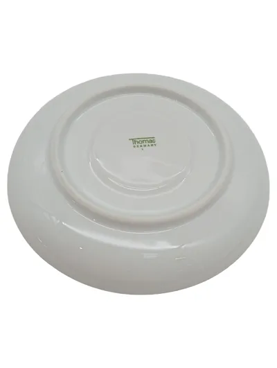 Thomas Germany Untertasse Unterteller Porzellan Weiß Silberrand 15cm
