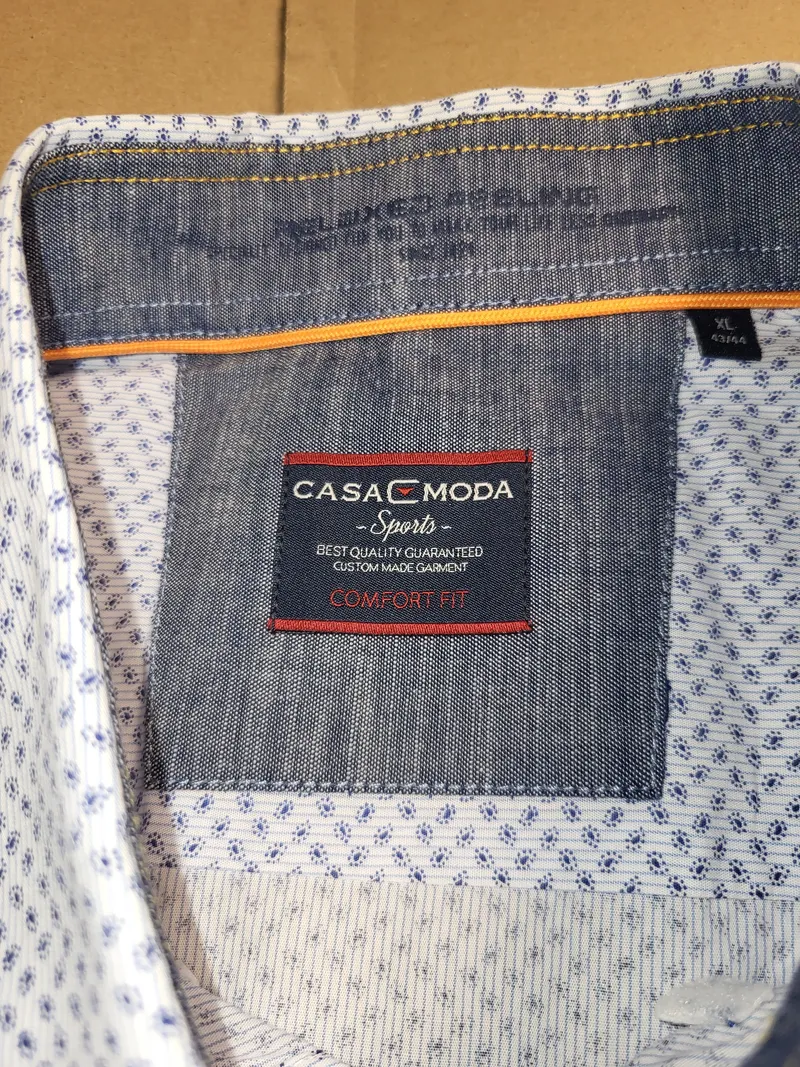CASAMODA Sports Herren Freizeithemd Gr. XL Blau Comfort Fit Baumwolle 2