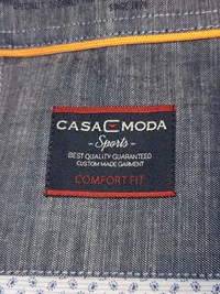 CASAMODA Sports Herren Freizeithemd Gr. XL Blau Comfort Fit Baumwolle 3