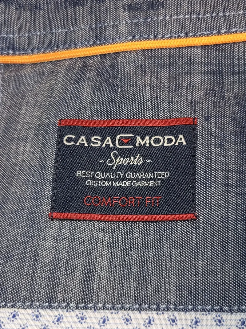 CASAMODA Sports Herren Freizeithemd Gr. XL Blau Comfort Fit Baumwolle 3