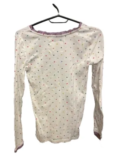 Boden Langarmshirt Mädchen Gr. 152 Weiß Bunte Sterne Spitzenbesatz
