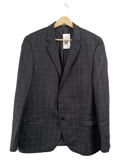 KARL LAGERFELD Sakko Herren kariert Grau Gr. 46 Business