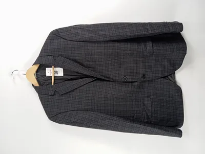 KARL LAGERFELD Sakko Herren kariert Grau Gr. 46 Business