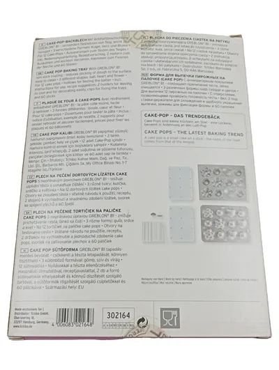 Tchibo Cake-Pop-Backblech Antihaftbeschichtung 12 Cake-Pops Silber Metall