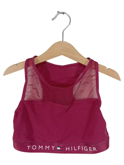 Tommy Hilfiger Damen Sport BH Crop Top Pink Gr. S Baumwolle Logo