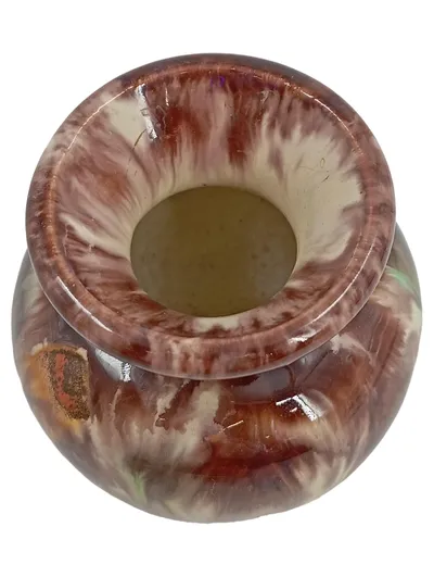 Jasba Keramik Vase Vintage Braun bauchig 8 cm hoch