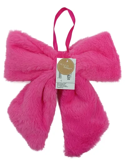Boltze Home Dekoanhänger Schleife Kunstfell Pink 28x26cm Deko Hänger
