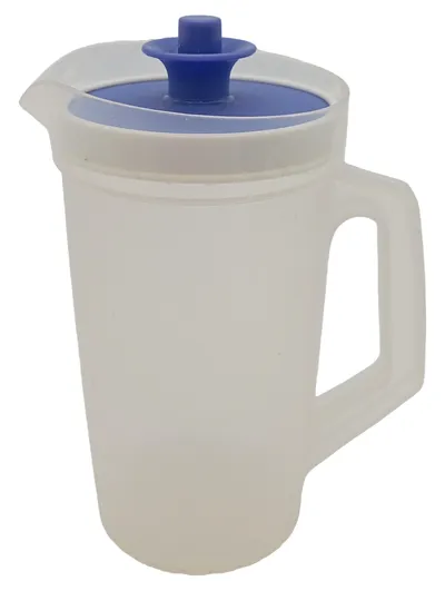 Tupperware Krug 2L Kunststoff transparent blau Deckel Kühlschrankkrug