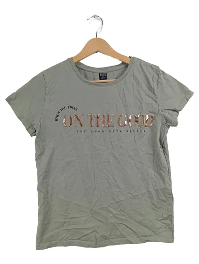Blind Date Damen T-Shirt Grün Gr. 36 S Casual Print On The Good