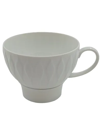 Thomas Germany Porzellan Tasse Weiß Klassisch Reliefmuster 250ml