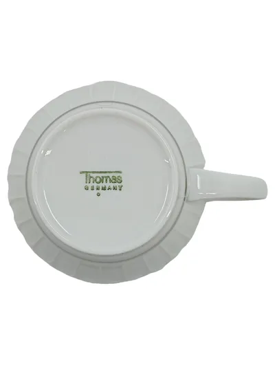 Thomas Germany Porzellan Tasse Weiß Klassisch Reliefmuster 250ml