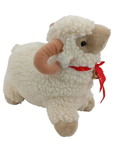 ASITRA Plüschtier Schaf mit Glocke Kuscheltier Widder Lamm weiß