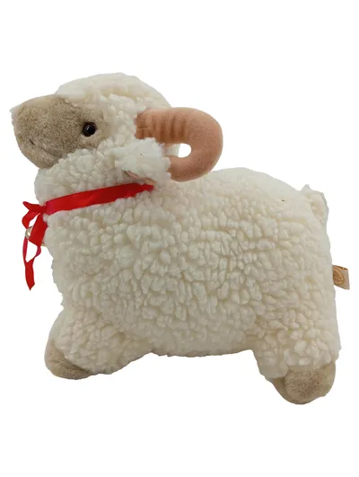ASITRA Plüschtier Schaf mit Glocke Kuscheltier Widder Lamm weiß