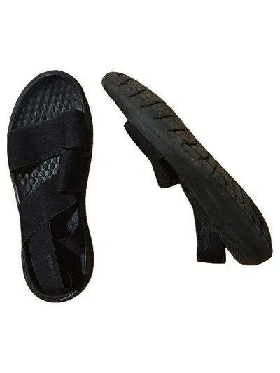Crocs Sandalen Damen Schwarz Elastische Riemen Gr. 37