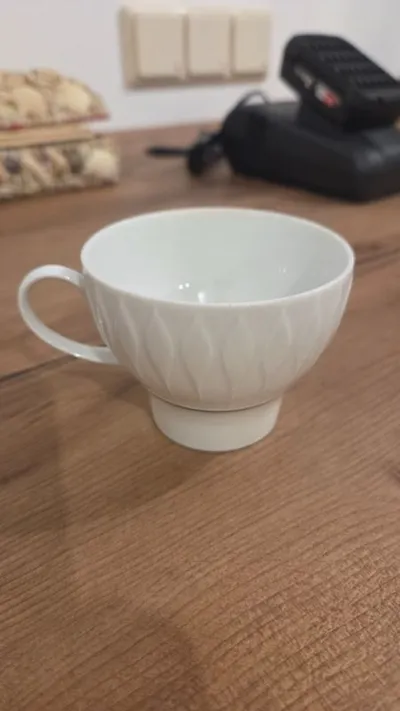 Thomas Kaffeetasse Porzellan Weiß Strukturmuster 8, 5 cm Klassisch