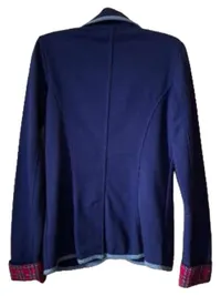 Crazy World Damen Blazer Jacke Blau Gr. 36 S Preppy Sweatblazer Wappen 3
