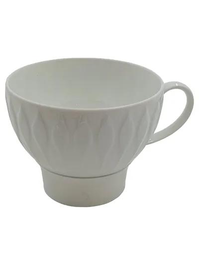 Thomas Germany Kaffeetasse Porzellan Weiß Reliefmuster klassisch 250ml