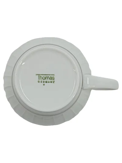 Thomas Germany Kaffeetasse Porzellan Weiß Reliefmuster klassisch 250ml