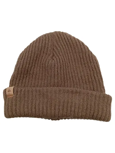 Quiksilver Herren Mütze Beanie Braun Wolle Rippstrick Outdoor