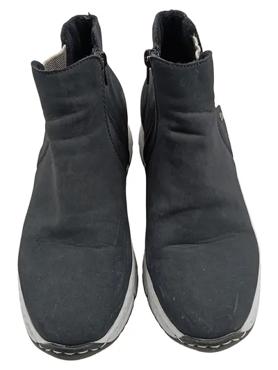 Rieker Damen Stiefeletten Gr. 38 Schwarz Komfort Ankle Boots Keilabsatz
