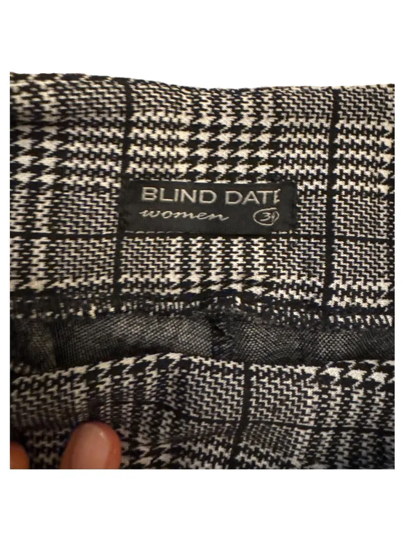 Blind Date Damen Stoffhose Kariert Grau Gr. 34 W26 XS Business Stretch 2
