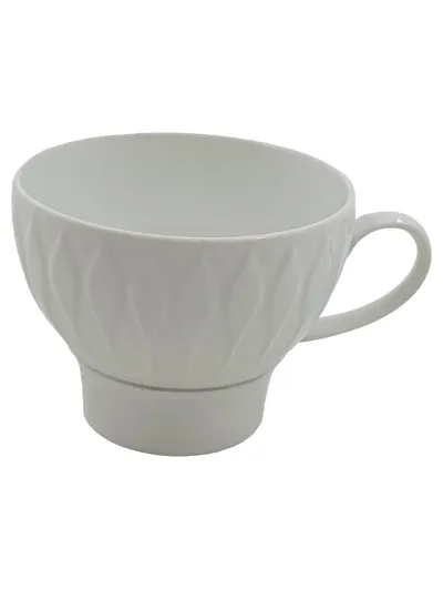 Thomas Germany Porzellan Tasse Weiß Klassisch Strukturmuster 250ml