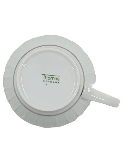 Thomas Germany Porzellan Tasse Weiß Klassisch Strukturmuster 250ml