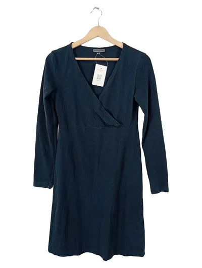 Consequent Damen Cocktailkleid Wickeloptik Langarm Gr. 36 Petrol