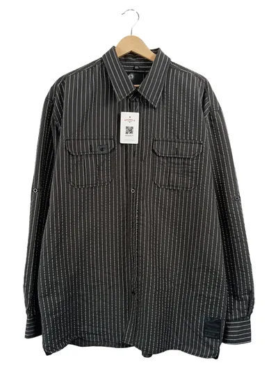 Tom Tompson Herren Freizeithemd Grau Gestreift Gr. 54, XXL