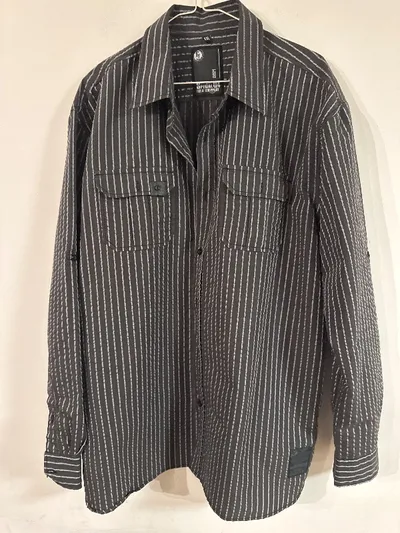 Tom Tompson Herren Freizeithemd Grau Gestreift Gr. 54, XXL