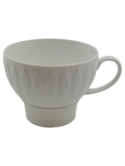 Thomas Germany Porzellan Tasse Weiß Klassisch Reliefmuster 250ml